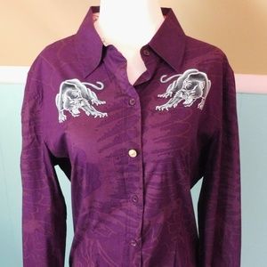 Ed Hardy Purple  Shirt with Indian Size XL